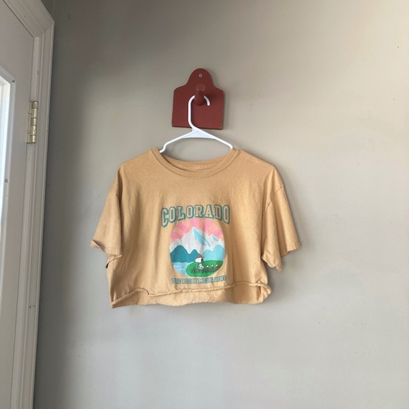 Peanuts Rocky Mountains Printed Crop Top L - Picture 2 of 6
